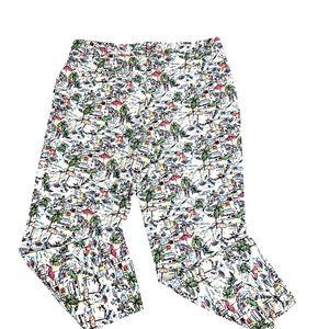 Talbots Novelty Print Tropical Vacation Print Chino Cotton pants size 12P